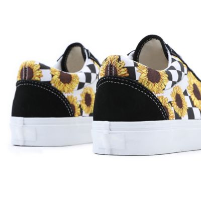 Black and outlet white sunflower vans