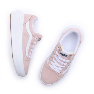 Light pink vans shop with leather laces