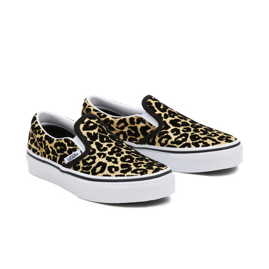 Kids Flocked Leopard Classic Slip-On Shoes (4-8 years) | Vans