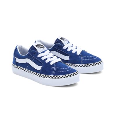 Vans Kids Sk8-low Checkerboard Foxing Shoe(true Blue/true White)