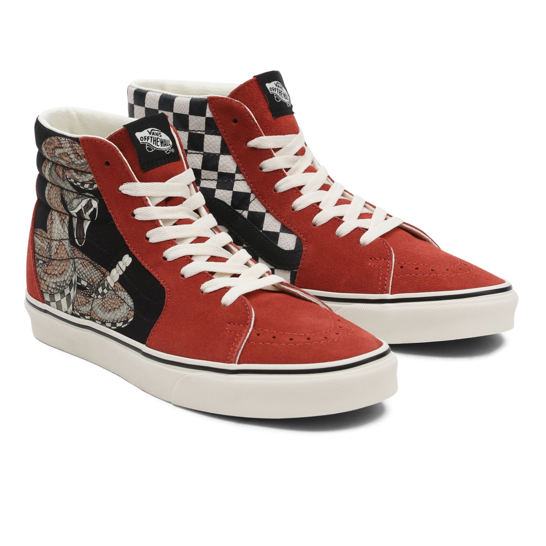 Vans sk8 hi hot sale zip red