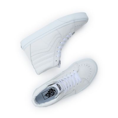 High top discount white leather vans