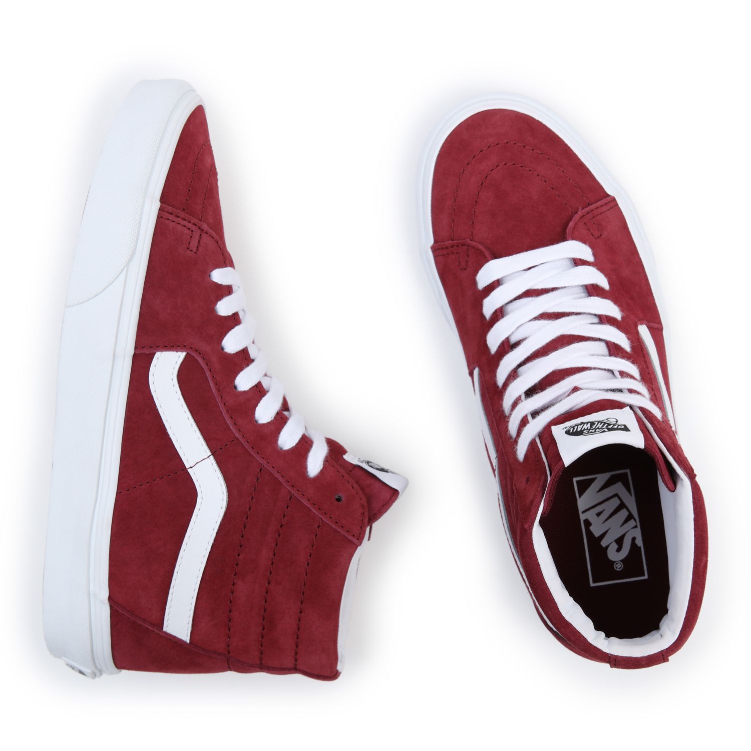 Vans sk8 hi on sale red and blue