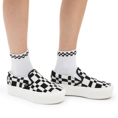 Vans woven check sales slip on