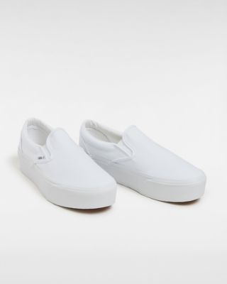 Plain white cheap vans slip ons