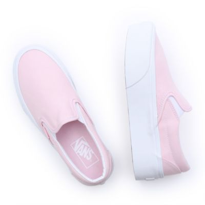 Vans pink best sale slip on shoes