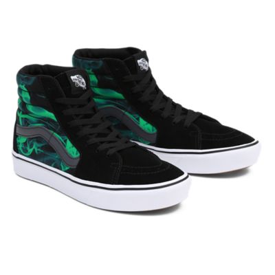 Automatisch pil ding ComfyCush Sk8-Hi Schuhe | Schwarz, Grün | Vans