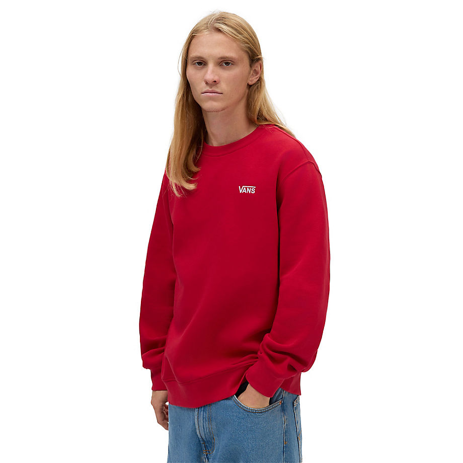 Vans Core Basic Crew Sweatshirt (chili Pepper) Men Red