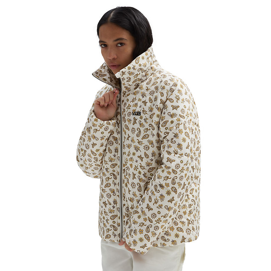 Vans Chaqueta Acolchada Foundry Print Puff Mte (marshmallow/sep) Mujer Beis