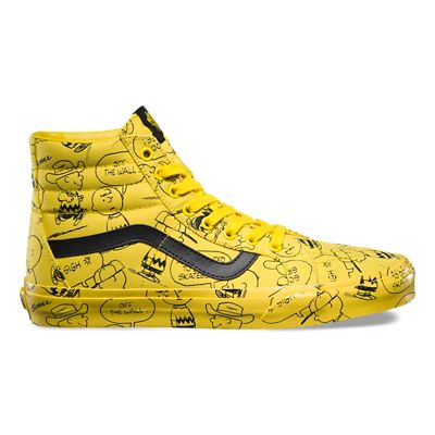 black and yellow snoopy vans